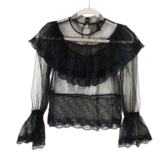 Forever 21 Black Lace Blouse - Picture 1 of 5